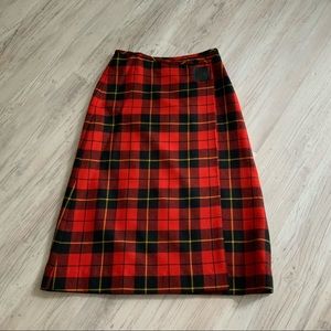 Ralph Lauren Red Tartan Wrap Skirt Size 0
